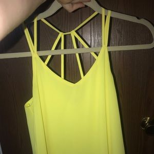 Neon yellow flowy dress